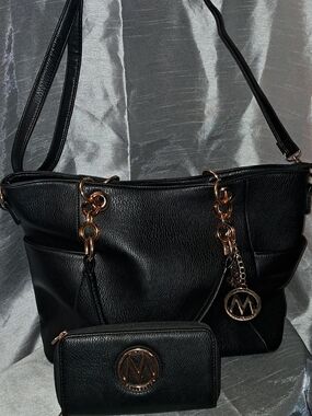 Mia K Collection. NWOT. Shoulder Tote/Crossbody Bag & Matching Wristlet/ Wallet.